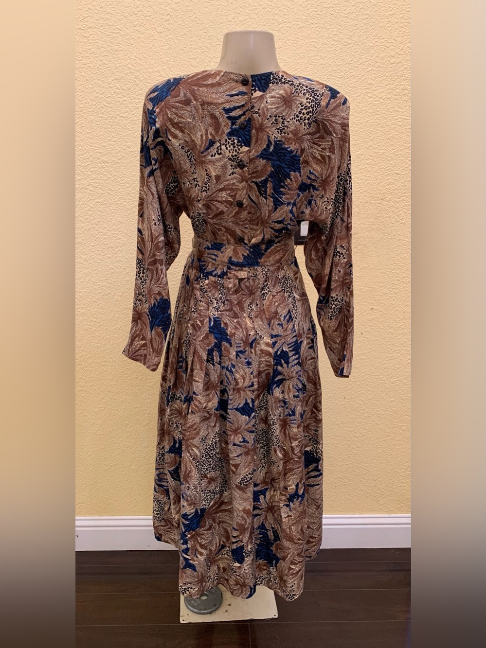 VTG Rabbit Rabbit Rabbit Design Size 6 Multicolored Printed Long Sleeve Dress - Picture 4 of 10
